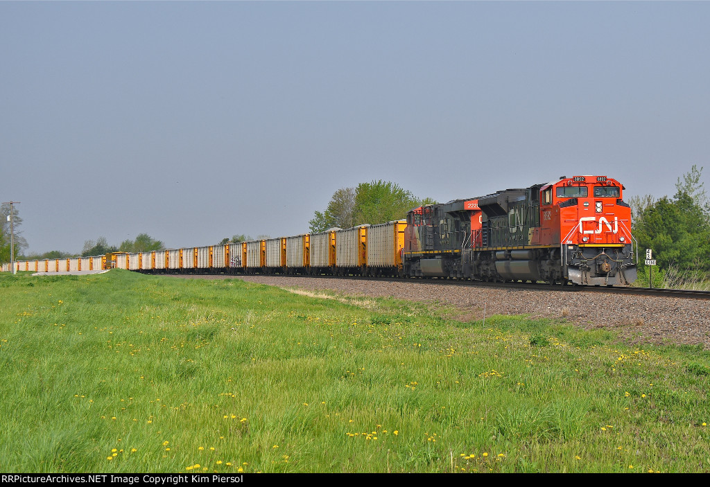 CN 8892 2228 Herzog Ballast on BNSF Aurora Sub